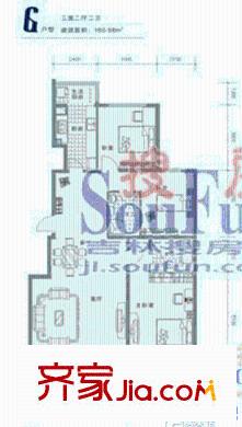 建龍水韻名城戶型圖水韻名城G戶型 3室2廳2衛(wèi)1廚