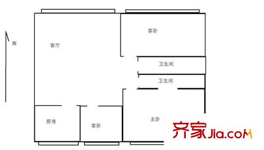 建龍水韻名城 3室 戶型圖