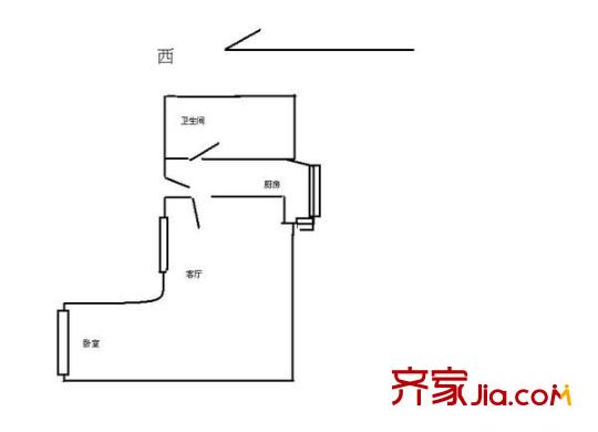 建設(shè)者公寓1室 戶型圖