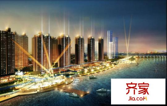 江南壹平方米外景圖夜景鳥瞰廣場