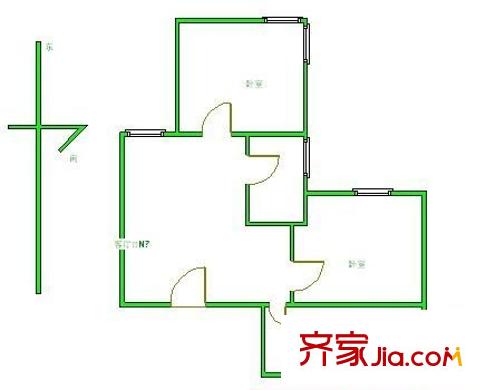 江南壹平方米 2室 戶型圖
