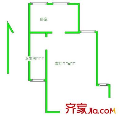江南壹平方米 1室 戶型圖