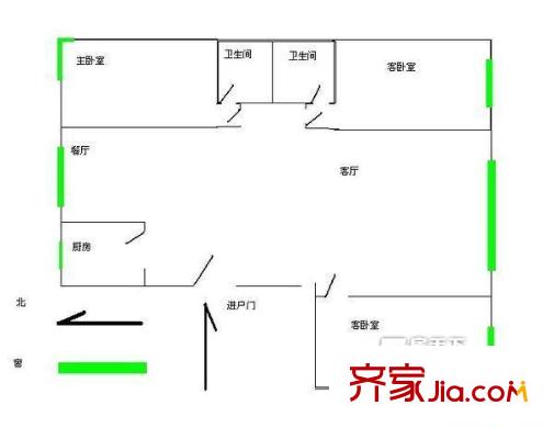 江南壹平方米戶型圖江南壹號(hào)三室戶型圖 3室2廳1衛(wèi)2廚
