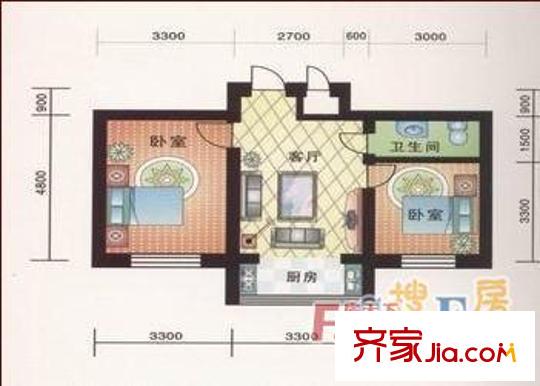 匯豐萬家燈火兩室戶型圖