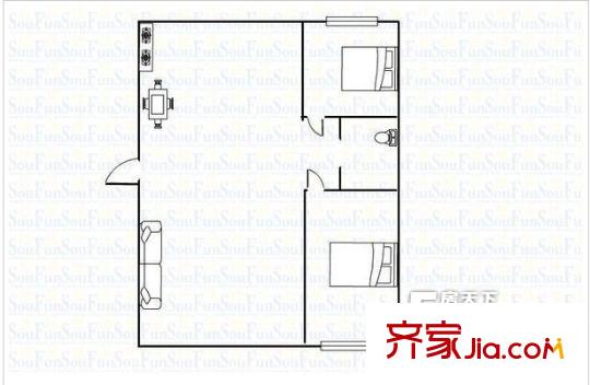 華天佳苑兩室一廳一衛(wèi)一廚