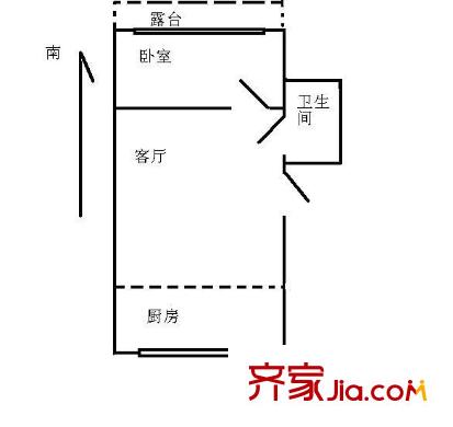 華天佳苑 1室 戶型圖