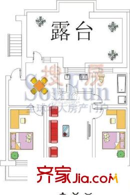 伊江麗景花園戶型圖戶型圖 2室2廳1衛(wèi)1廚