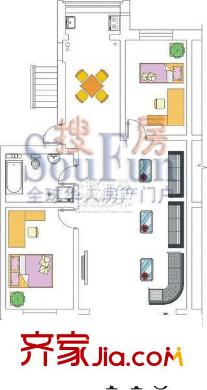 伊江麗景花園戶型圖戶型圖 2室2廳1衛(wèi)1廚