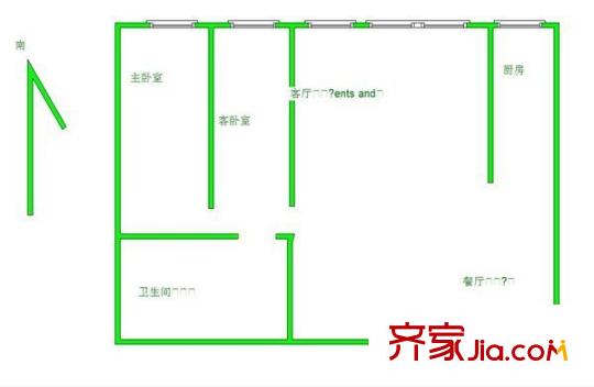 天鴻嘉園 兩室室 戶型圖