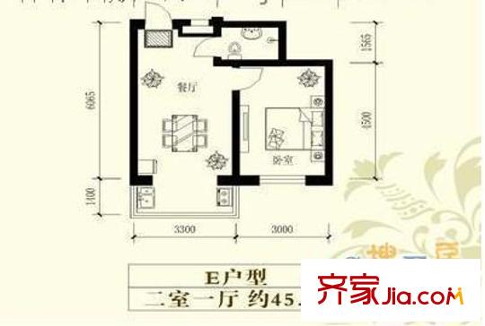 江畔小鎮(zhèn)兩室戶型圖