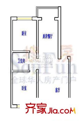 大唐佳園戶型圖4號樓二單元右門 2室1廳1衛(wèi)1廚