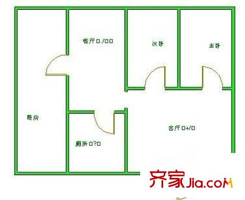 欣昌一建兩室戶型圖