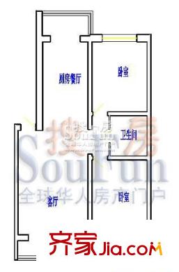 大唐佳園戶型圖4號樓二單元左門 2室1廳1衛(wèi)1廚