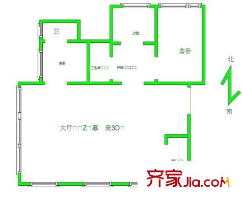 中華景苑 3室 戶型圖