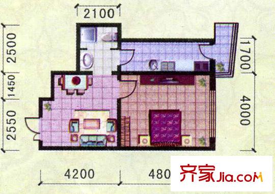 鑫隆帝豪戶型圖戶型圖 1室1廳1衛(wèi)