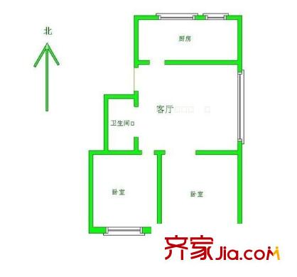 天江小區(qū) 2室 戶型圖
