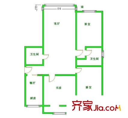 北山名苑 3室 戶型圖