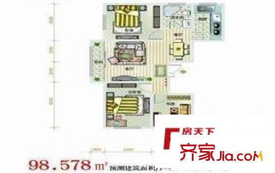 北山名苑三室戶型圖