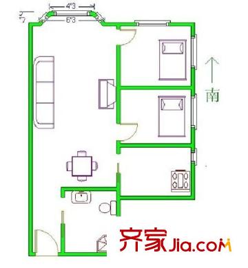 五星國際名家 2室 戶型圖