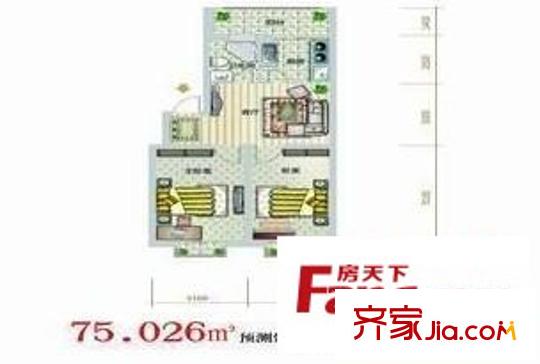 北山名苑兩室戶型圖