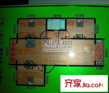 松江苑戶型圖戶型圖 3室1廳1衛(wèi)1廚