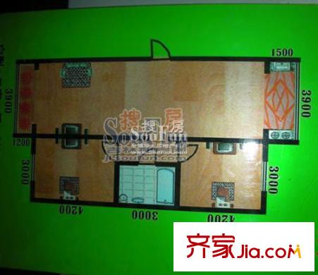 松江苑戶型圖戶型圖 3室1廳1衛(wèi)1廚