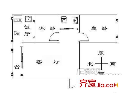 交行名苑三室戶型圖
