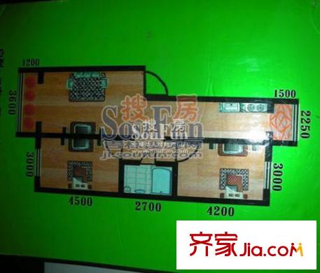 松江苑戶型圖戶型圖 2室1廳1衛(wèi)1廚