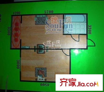 松江苑戶型圖戶型圖 1室1廳1衛(wèi)1廚