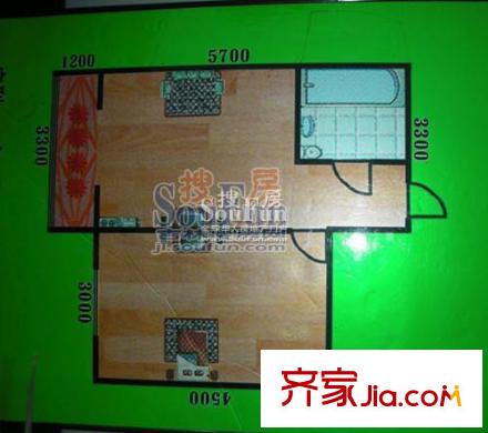 松江苑戶型圖戶型圖 1室1廳1衛(wèi)1廚