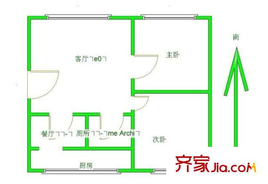東紅小區(qū) 2室 戶型圖