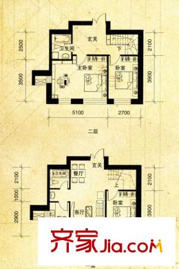 伯爵盛世紀(jì)D戶型圖 3室2廳2衛(wèi)1廚