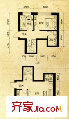 伯爵盛世紀(jì)H戶型圖 2室2廳2衛(wèi)1廚