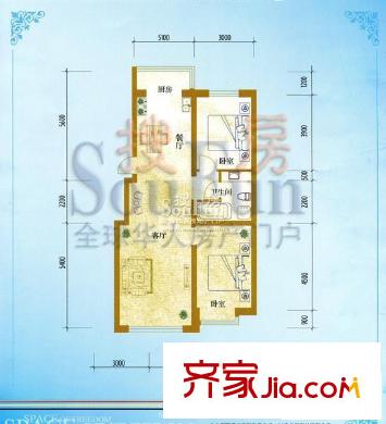 鑫興自由度戶型圖戶型圖 2室2廳1衛(wèi)1廚