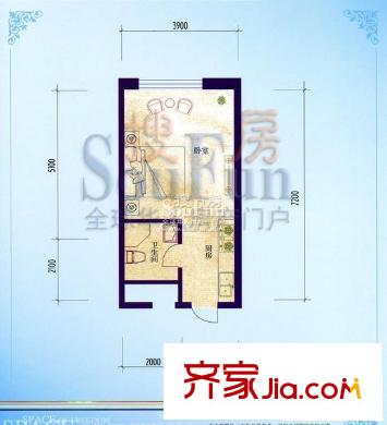 鑫興自由度戶型圖戶型圖 1室1衛(wèi)1廚