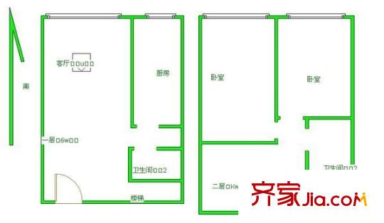 萬星親親家園 2室 戶型圖