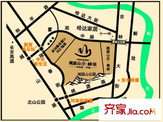 桃源山莊峰景交通圖