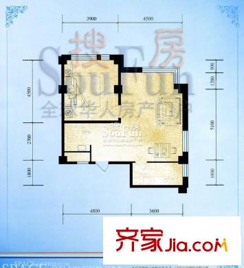 鑫興自由度戶型圖戶型圖 1室2廳1衛(wèi)1廚