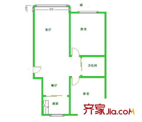 萬星親親家園 2室 戶型圖