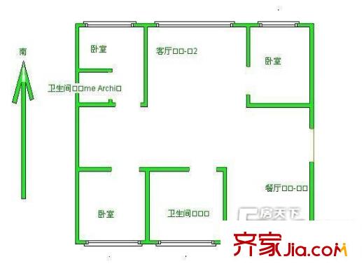 萬星親親家園三室戶型圖