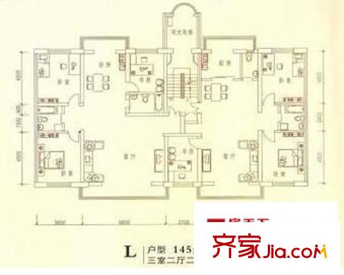 隆鑫四合田園三室戶型圖