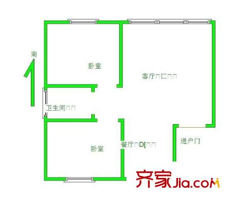 榮邦新城 2室 戶型圖