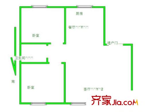 榮邦新城 2室 戶型圖