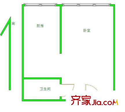 榮邦新城 1室 戶型圖