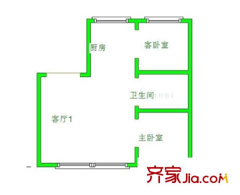 園樂園 2室 戶型圖