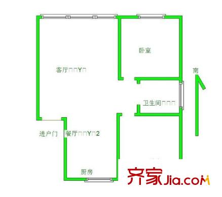 榮邦新城 2室 戶型圖