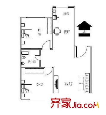 伊利花園2室 戶型圖