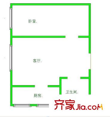 伊利花園 1室 戶型圖