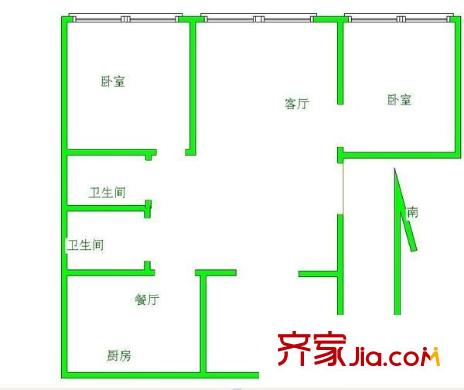 伊利花園 3室 戶型圖