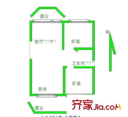 龍灣雅苑2室 戶(hù)型圖